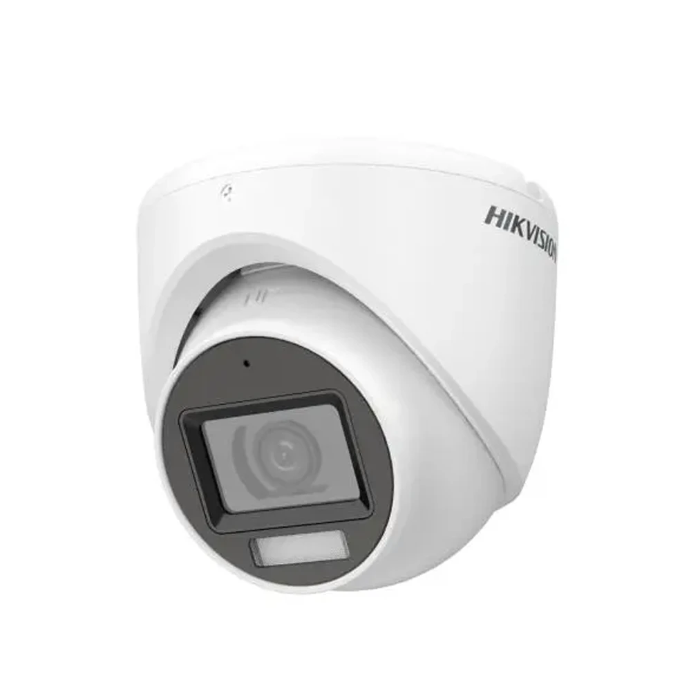 Cámara Domo TVI 2MP IR30M Luz Blanca 20M Audio DS-2CE76D0T-LMFS 2.8mm Hikvision