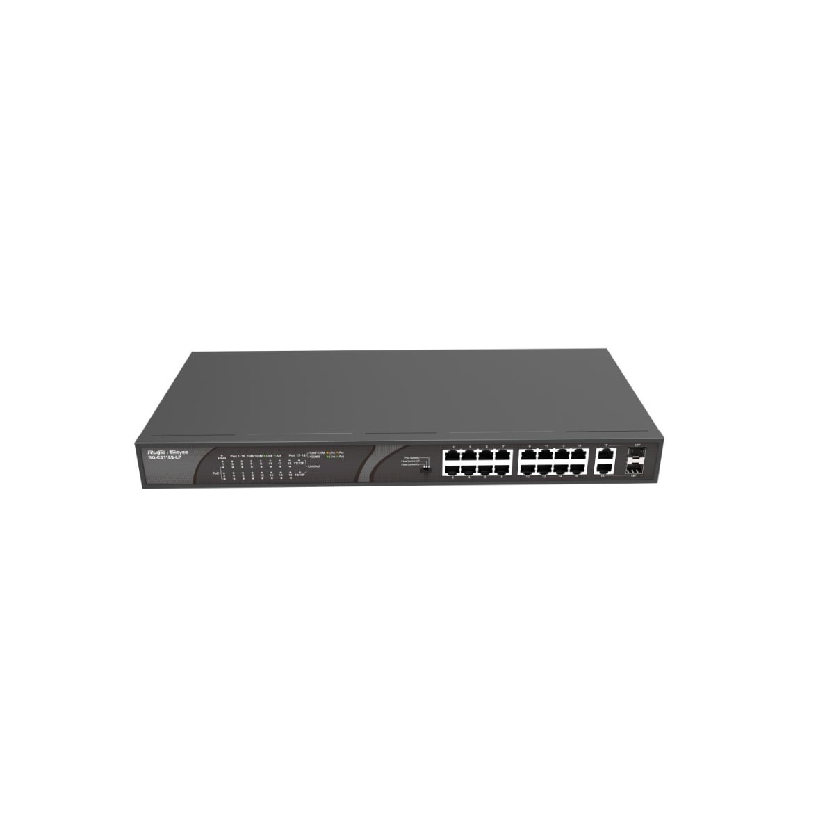 Switch de escritorio y rackeable REYEE no admini 16 puertos PoE 10/100Mbps 2puertos 10/100/1000Mbp RG-ES118S-LP